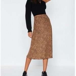 NWT Jon & Anna animal print slip skirt large
